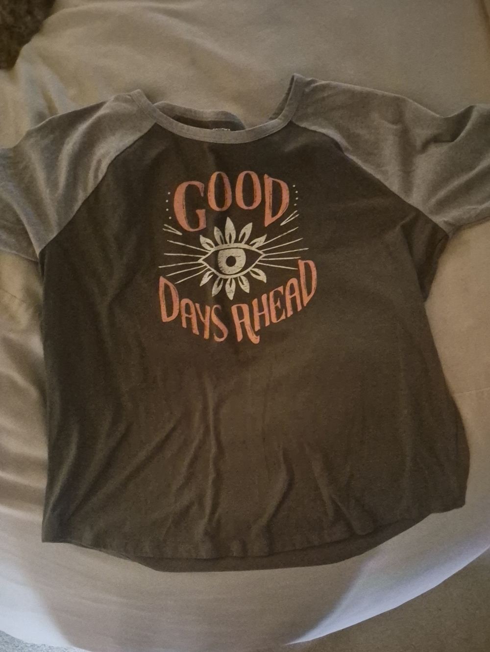 Sonoma Black Tee with Gray Sleeves and Coral Graphic